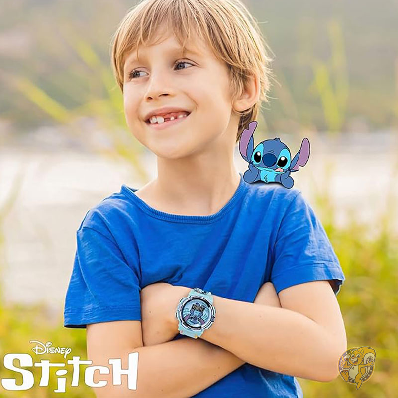 楽天市場】ディズニー スティッチ キッズ LCD 腕時計 点滅するライト