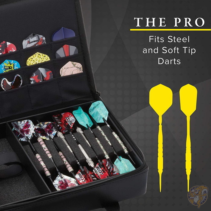 楽天市場】Casemaster ザ プロ レザーレット ダーツケース ポケット15