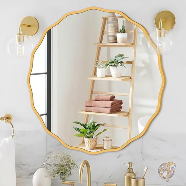 楽天市場】【クーポン配信中】ゴールド ラウンドミラー 壁装飾用 60cm