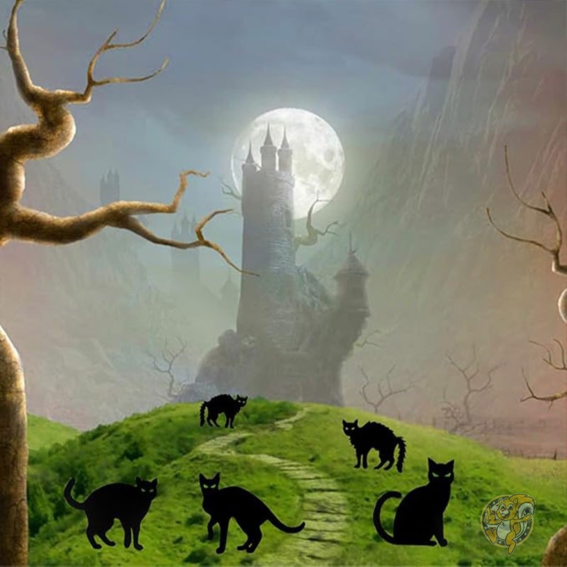 楽天市場】黒猫 ハロウィン デコレーション 庭用看板 ハロウィーン 6個