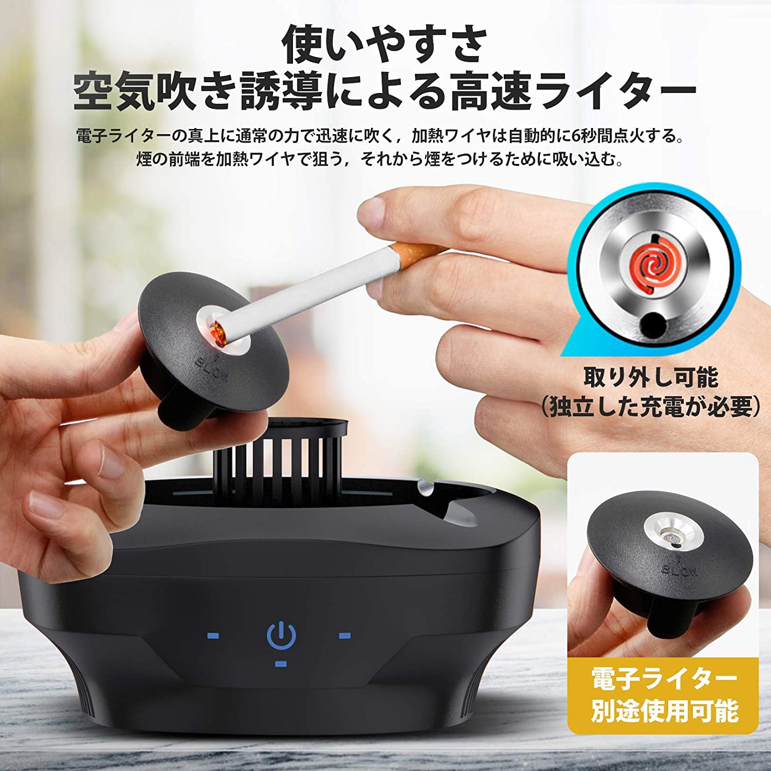 楽天市場】灰皿 スマート空気清浄機 脱臭機 超強い吸引力 卓上 イオン