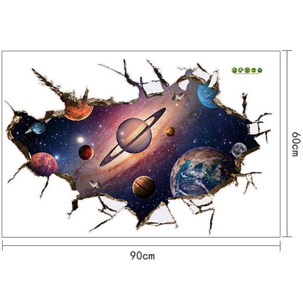 楽天市場】3D ウォールステッカー 宇宙 小惑星 土星1 夜景 騙し絵