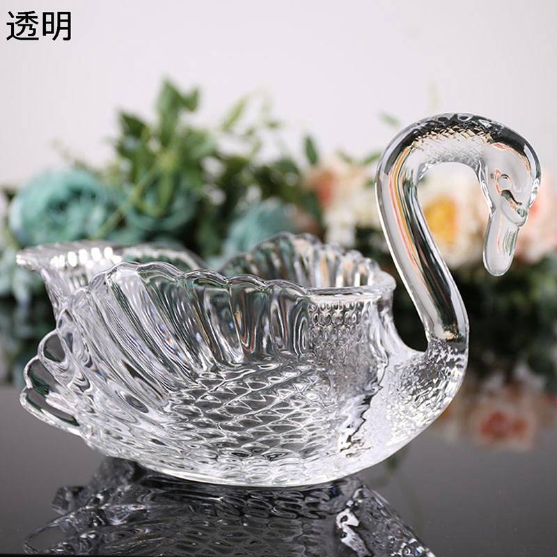 楽天市場】フルーツボウル クリスタル スワン 白鳥フルーツプレート