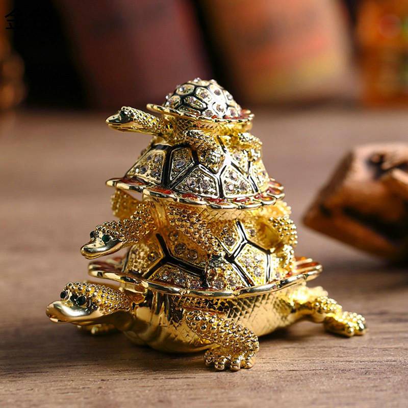 楽天市場】海亀 ジュエリーボックス クリスタル合金製動物