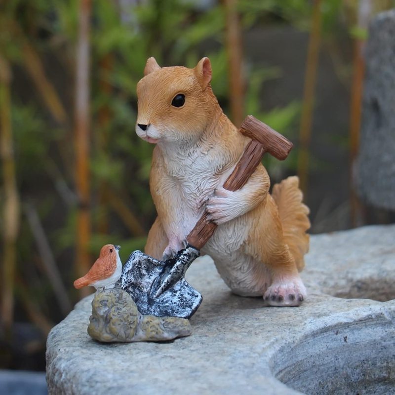 楽天市場】ガーデンオーナメント リス 置物 動物 レジン デスクトップ