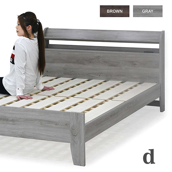 楽天市場】ベッド ダブル ダブルベッド グレー ブラウン 選べる2色 高