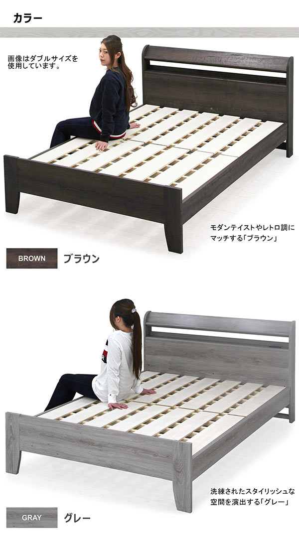 楽天市場】シングルベッド マットレス付き ベッド シングル グレー