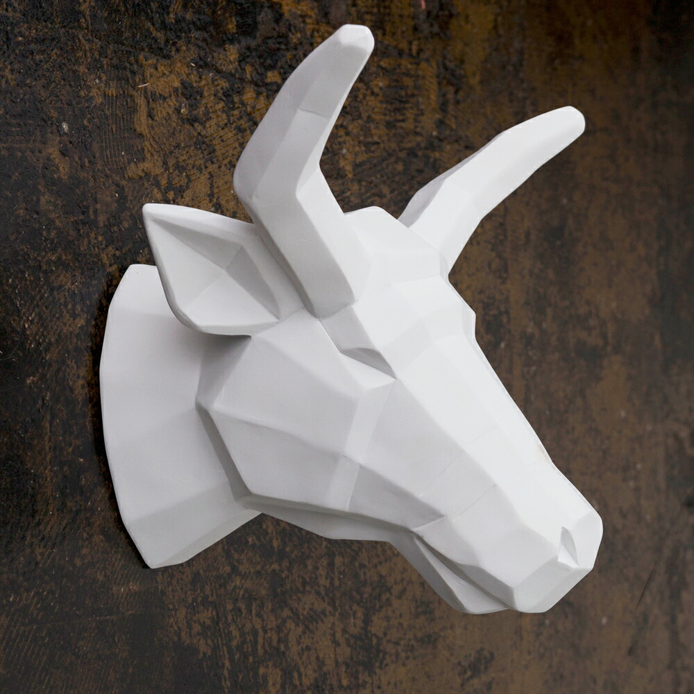 楽天市場】バッファロー 壁掛けオブジェ ハンティングトロフィー 剥製