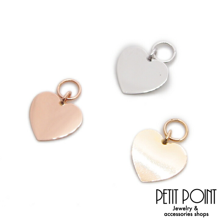 楽天市場】K10 鏡面仕上げツヤツヤのハートプレートチャーム パーツ