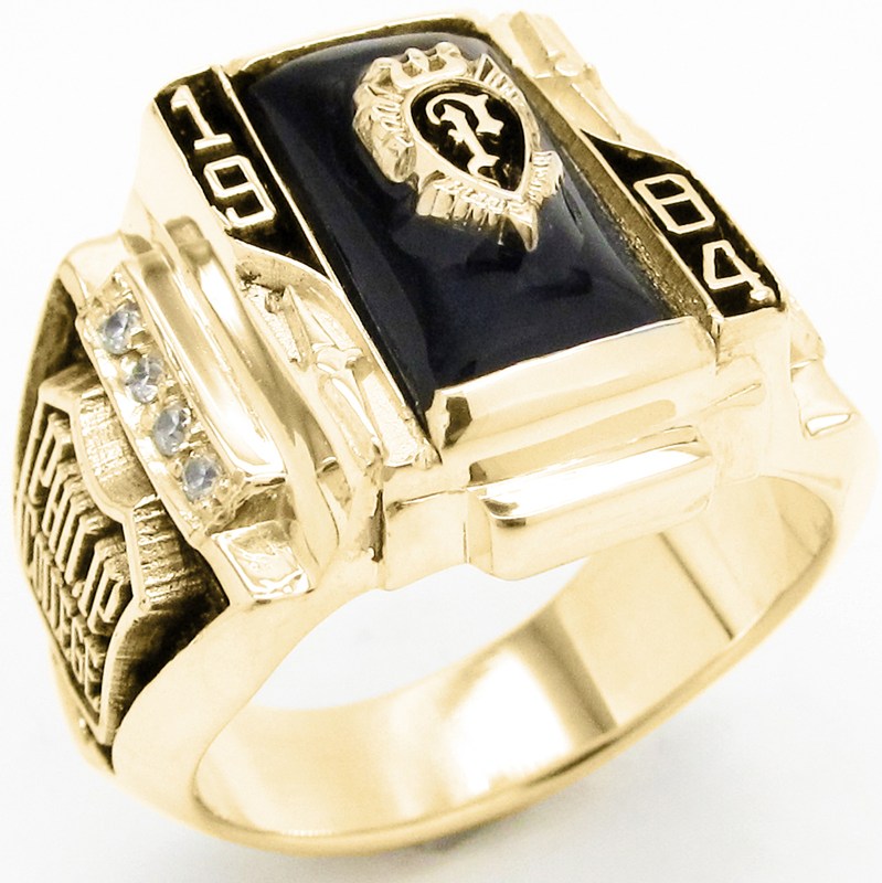 楽天市場】【14金】カレッジリング 天然オニキス 1035e型 送料無料