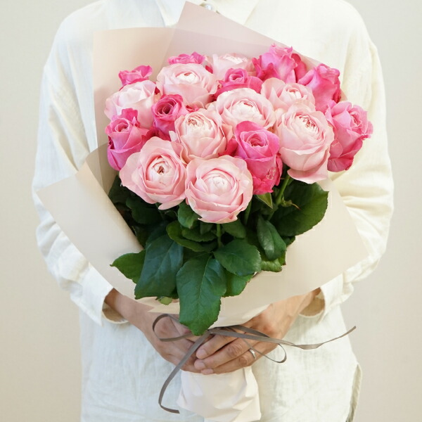 楽天市場】【産地直送】バラ花束 ピンクミックス 18本プレゼント 花