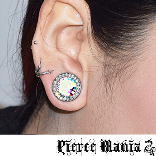 楽天市場】00g 大粒ブリリアントカット ジルコニアのツートーンプラグ