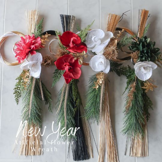 楽天市場】胡蝶蘭 正月飾り 水引き お正月飾り お飾り 玄関飾り しめ縄