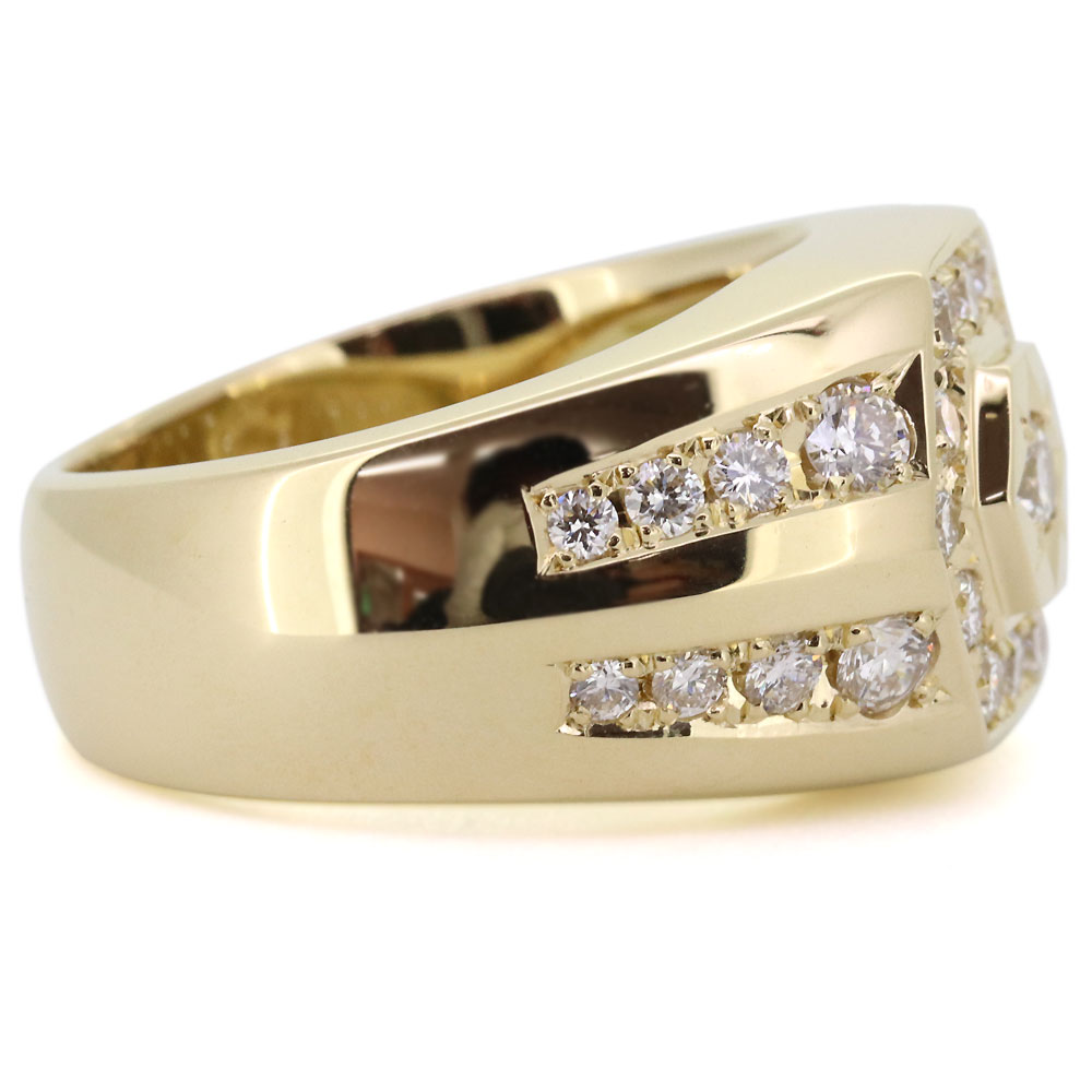 楽天市場】18金 印台 リング メンズリング 18金 ダイヤリング