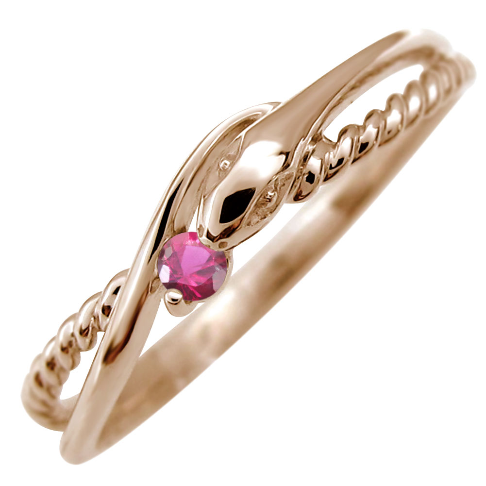 楽天市場】へび リング 蛇 指輪 10金 10K ルビー ファランジリング