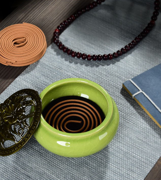 楽天市場】送料無料 香炉 蓋付き 陶器 インセンスホルダー 線香 アロマ