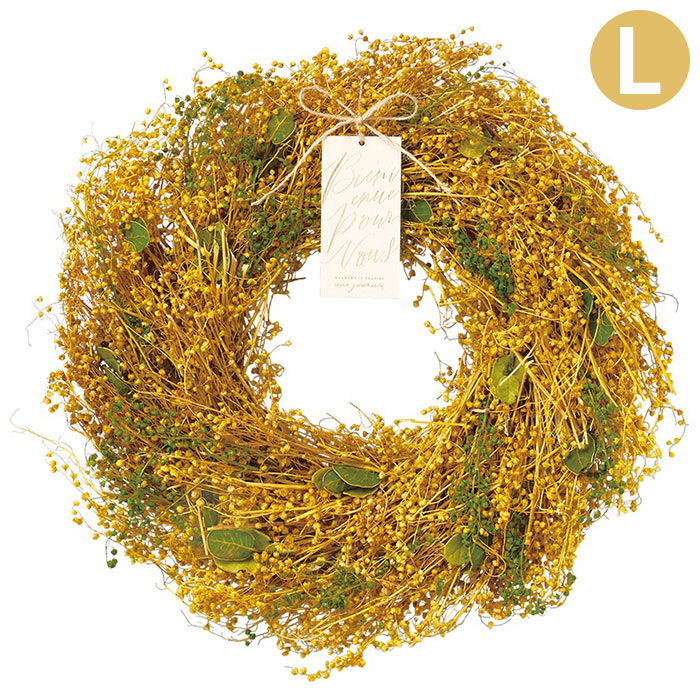 楽天市場】リース フラワーリース 春 ナチュラルリース L ミモザ風