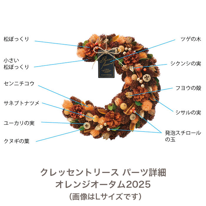 楽天市場】リース フラワーリース 三日月型 クレセント型 秋