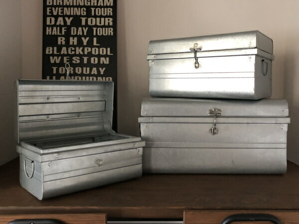 楽天市場】ブリキ トランク ボックス 3個セット（S/M/L各1個）小物入れ