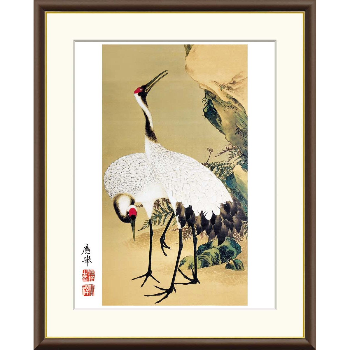 楽天市場】絵画 日本の名画 双鶴図 円山応挙 額入り インテリア アート