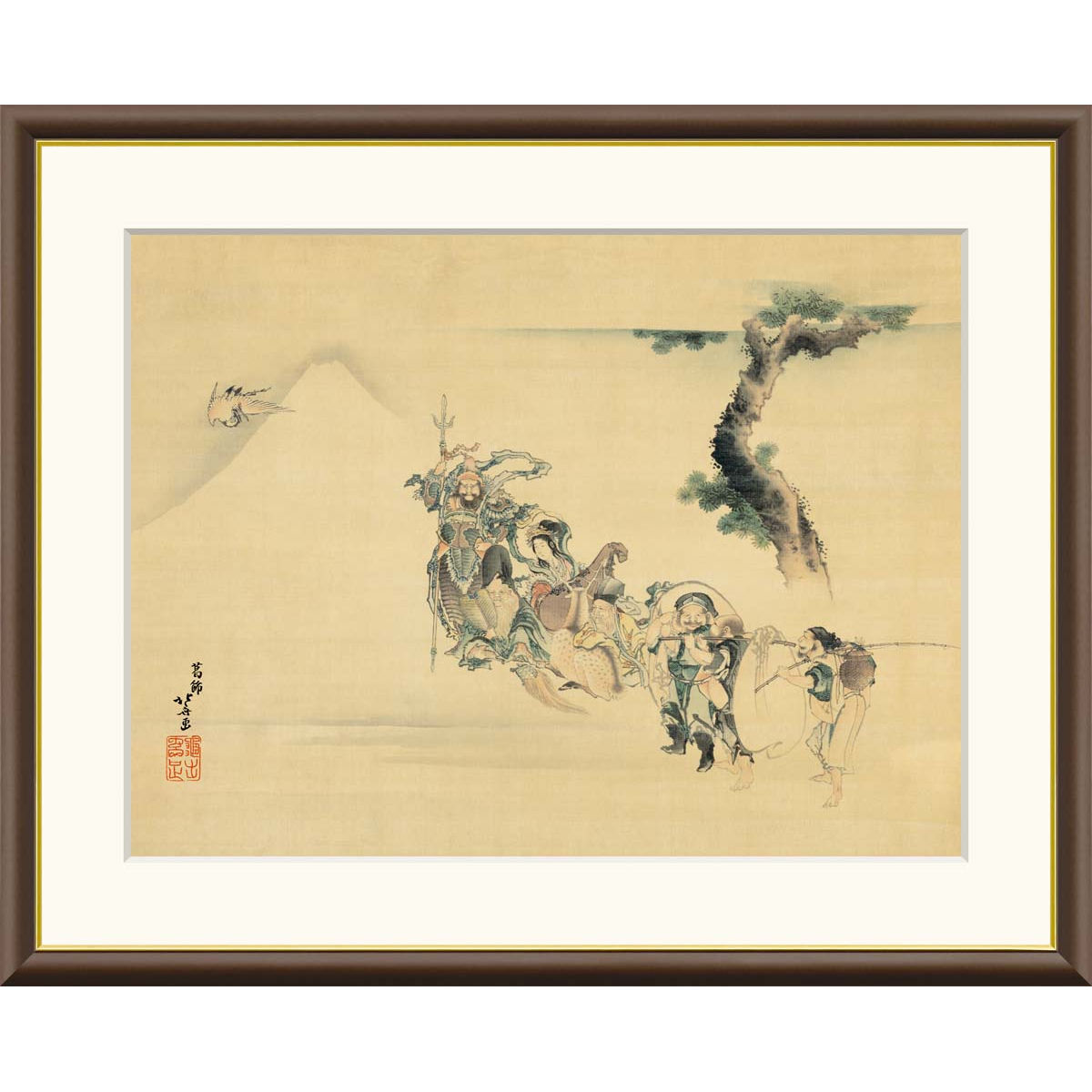 楽天市場】絵画 日本の名画 七福神 葛飾北斎 額入り インテリア アート