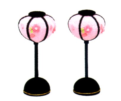 楽天市場】雛人形 雛小道具ぼんぼり 大 (一対) 手作りちりめん細工 和