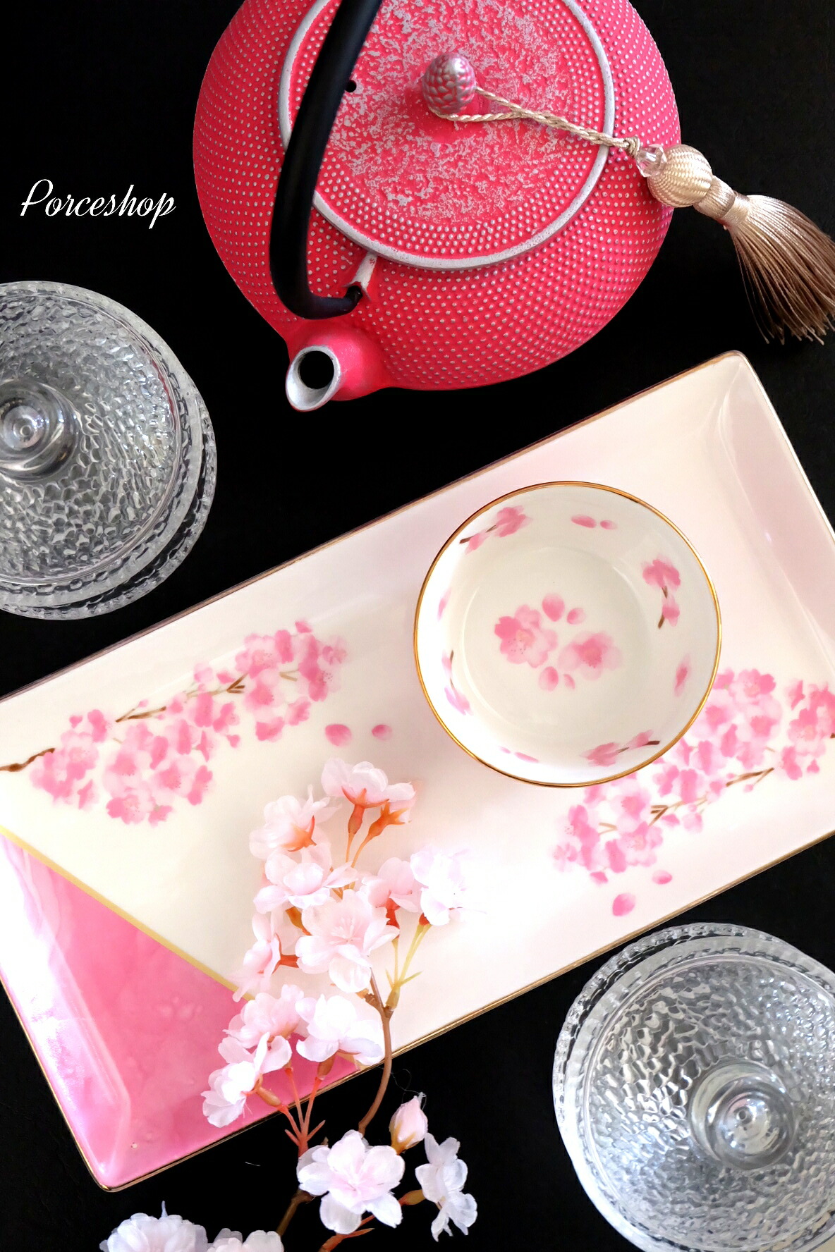 楽天市場】ポーセラーツ 転写紙 【セット割】桜転写紙 白磁用＆ガラス