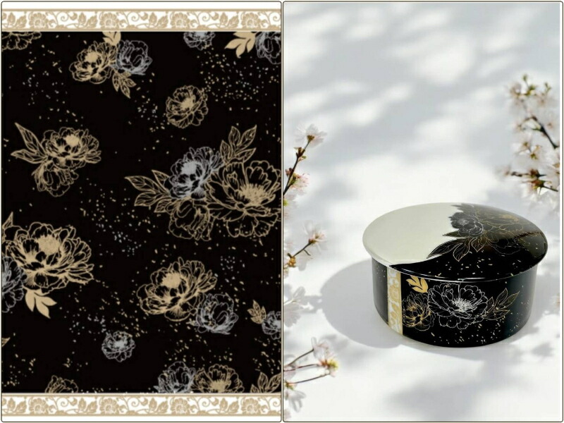 楽天市場】ポーセラーツ 転写紙 【白磁用・セット割】芍薬の宵・漆黒