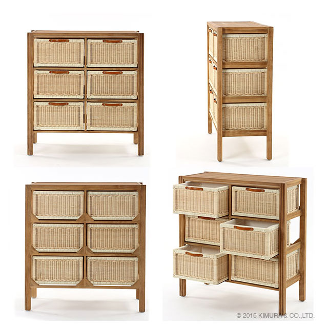 楽天市場】籐 ラタン チェスト 無垢 木製 3段 幅80cm たんす タンス