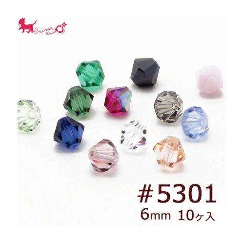 楽天市場】スワロフスキー・クリスタル ＃5301 6mm (10ヶ入) ソロバン