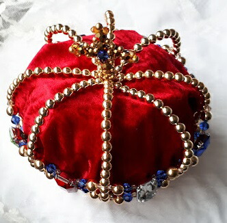 楽天市場】かぼちゃの大きなゴールド王冠(レッド) 手作りビーズ