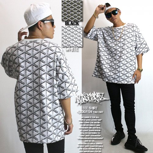 楽天市場】幾何学模様 総柄 Tシャツ メンズ ビッグシルエット オーバー