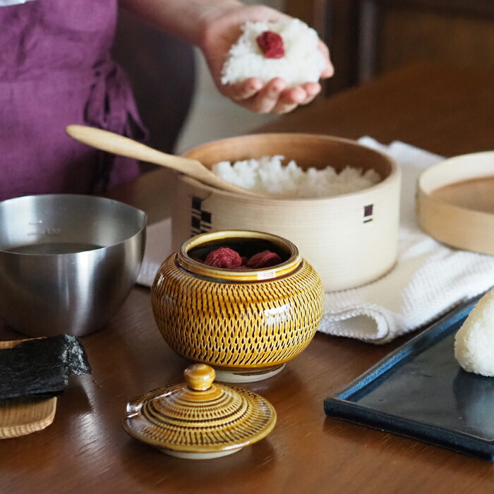 楽天市場】小鹿田焼 小袋窯 2合壺 飴釉飛びかんな / おんたやき おんた