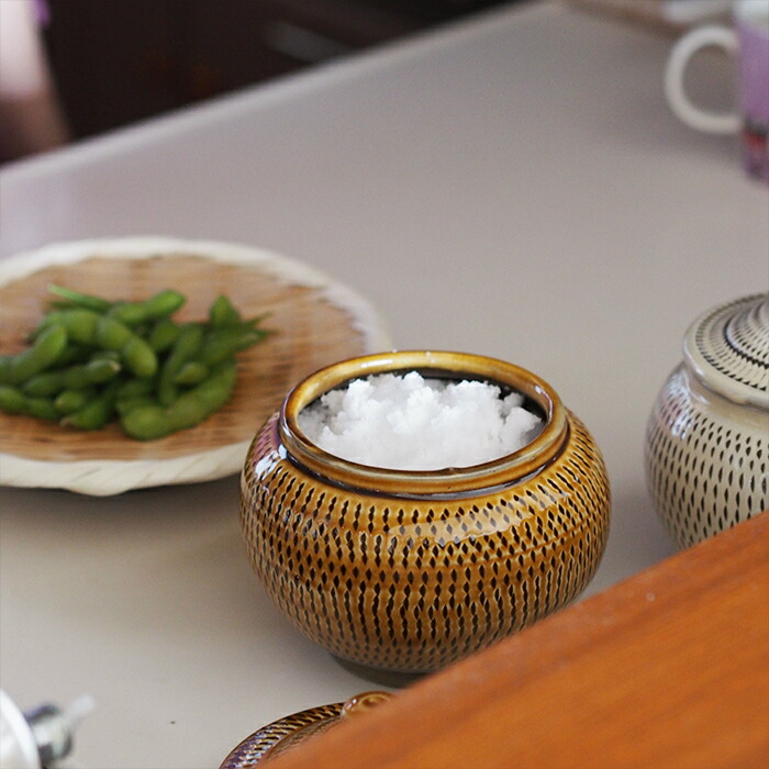 楽天市場】小鹿田焼 小袋窯 3合壺 飴釉飛びかんな / おんたやき おんた