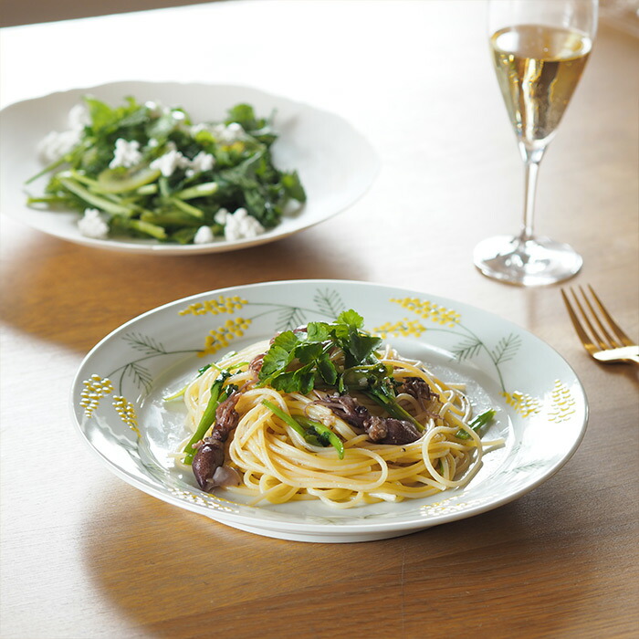 楽天市場】徳永遊心窯 色絵ミモザ 8寸皿 / プレート24cm ワンプレート