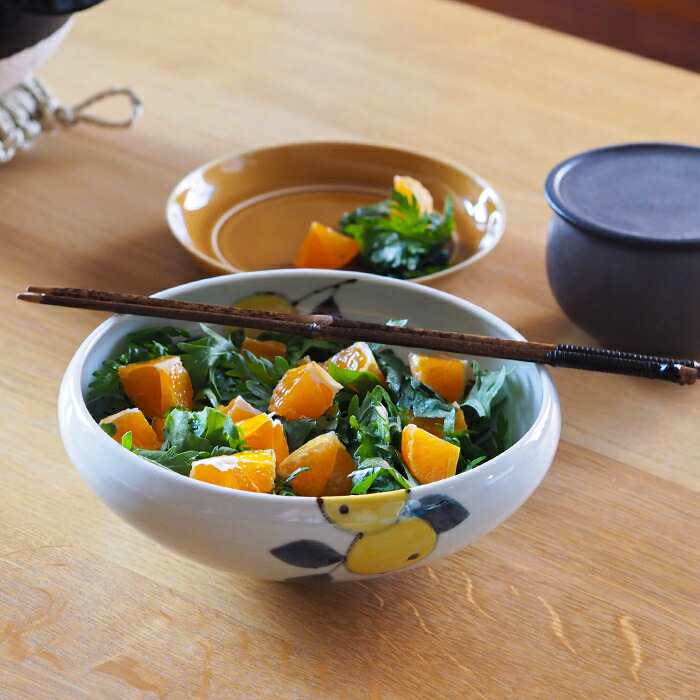 楽天市場】徳永遊心窯 色絵 みかん 6寸鉢 / 徳永遊心窯 色絵 みかん