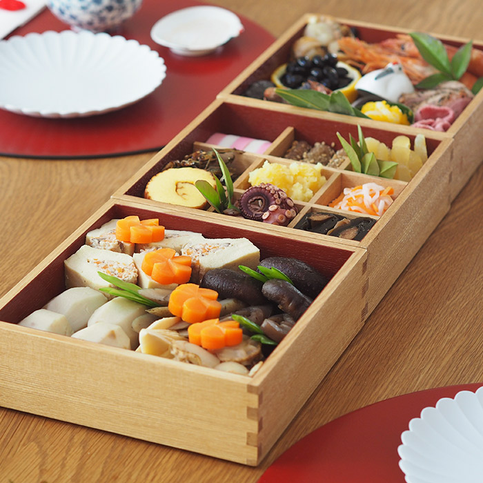 楽天市場】【25日限定クーポン対象】松屋漆器店 白木 6寸三段重 内朱