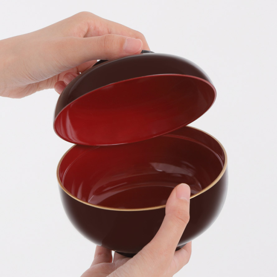 楽天市場】雑煮椀 530ml お椀 蓋付き 朱 黒 食洗機対応 電子レンジ対応