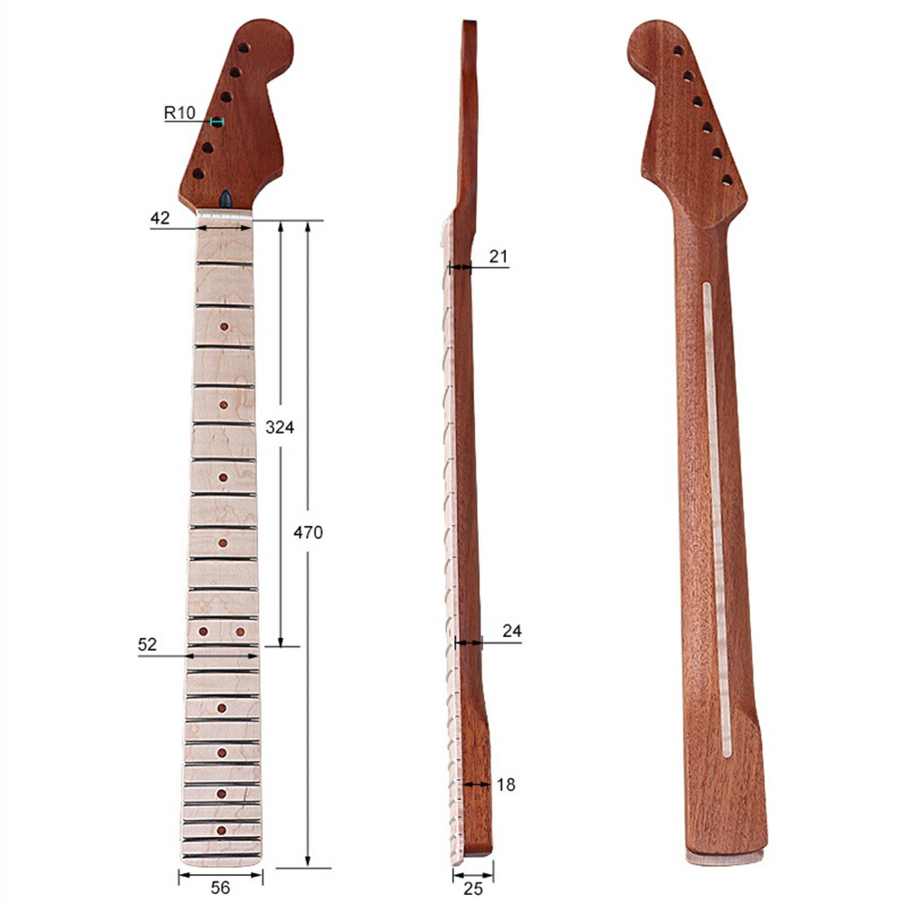 楽天市場】ギターネック STタイプ用交換ネック 22フレット マホガニー