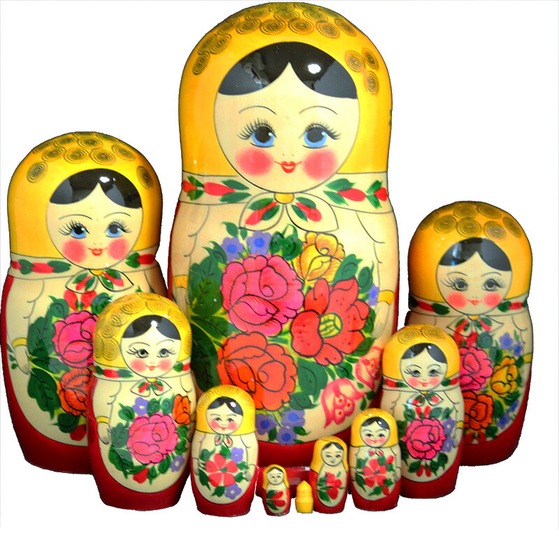 楽天市場】BIGロシヤーノチカ 10個組 26cm「青い瞳の美人さん」黄色