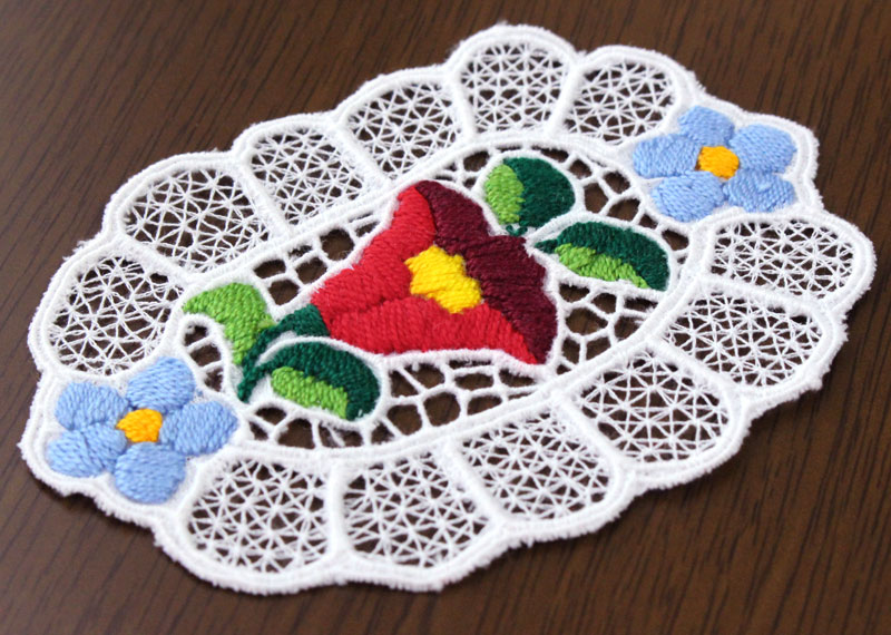 楽天市場】カロチャ刺繍 ドイリー 花 レース ハンガリー 白 東欧雑貨