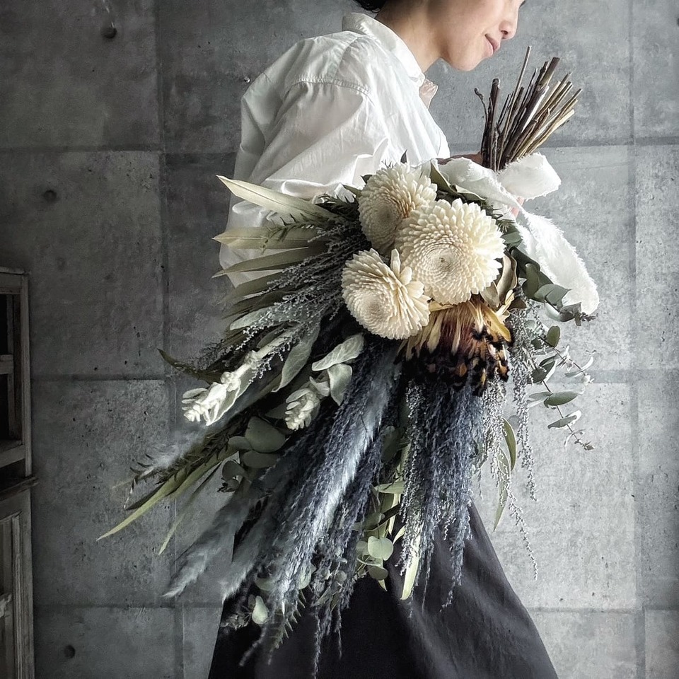 楽天市場】【 青 い ドライフラワー スワッグ ブーケ 】 送料無料