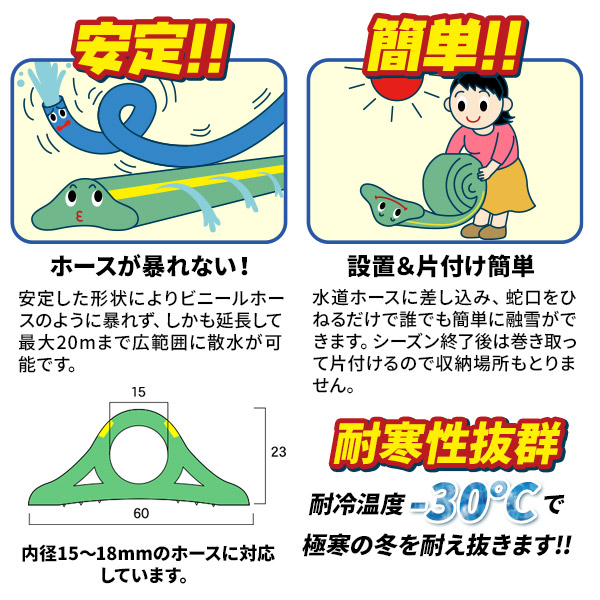 楽天市場】融雪ホース 大研の融雪プロテクター 10m 片面穴 グリーン