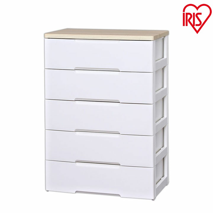 楽天市場】ウッドトップチェスト 5段 HG-805R ホワイト ナチュラル