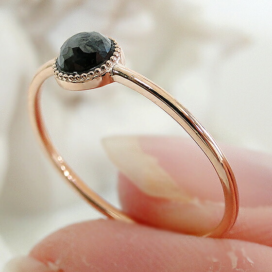 楽天市場】K10PG ブラックダイヤモンド リング ゴールド ダイヤモンド