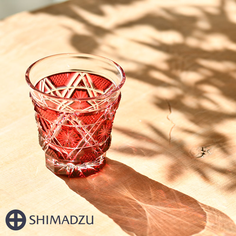 楽天市場】薩摩切子 冷酒グラス cut01 金赤 鹿児島 島津薩摩切子 薩摩