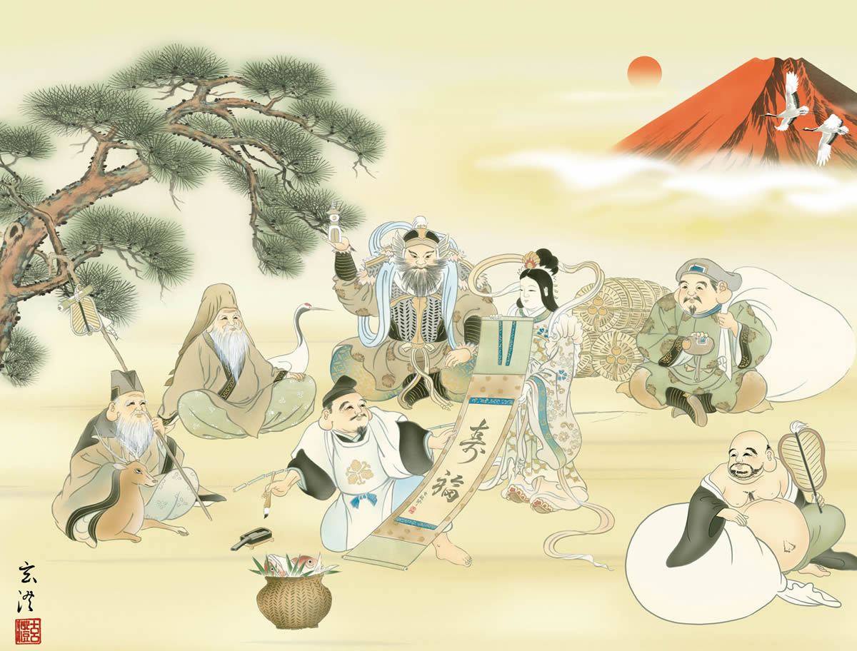 楽天市場】即日発送可能！縁起画【開運画：七福神/G4-BY013】作家