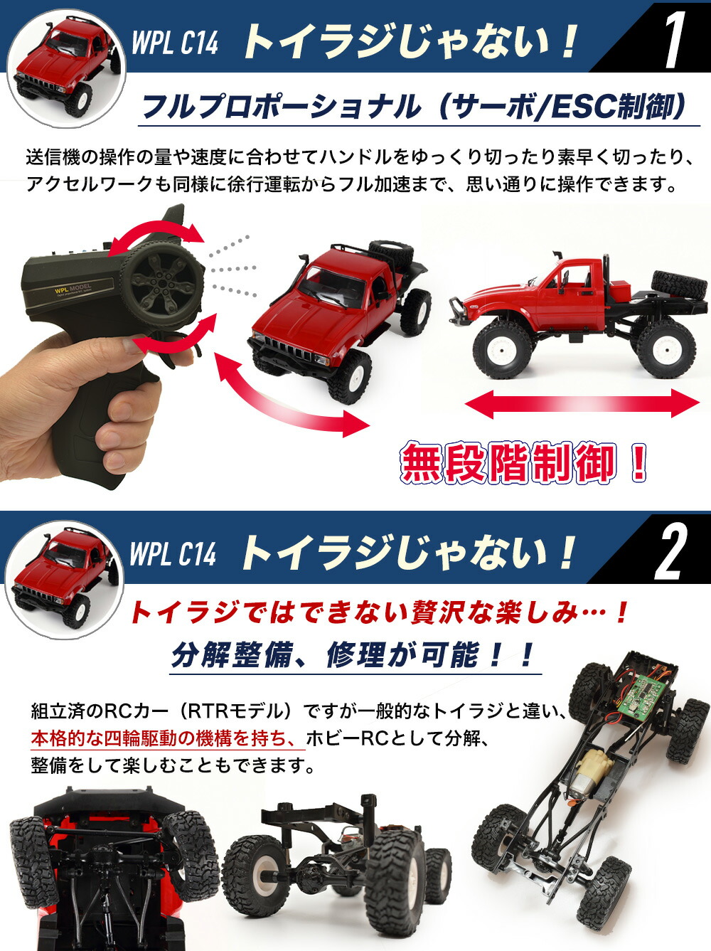 楽天市場】WPL JAPAN C14 アウトドア ラジコン ラジコンカー オフ