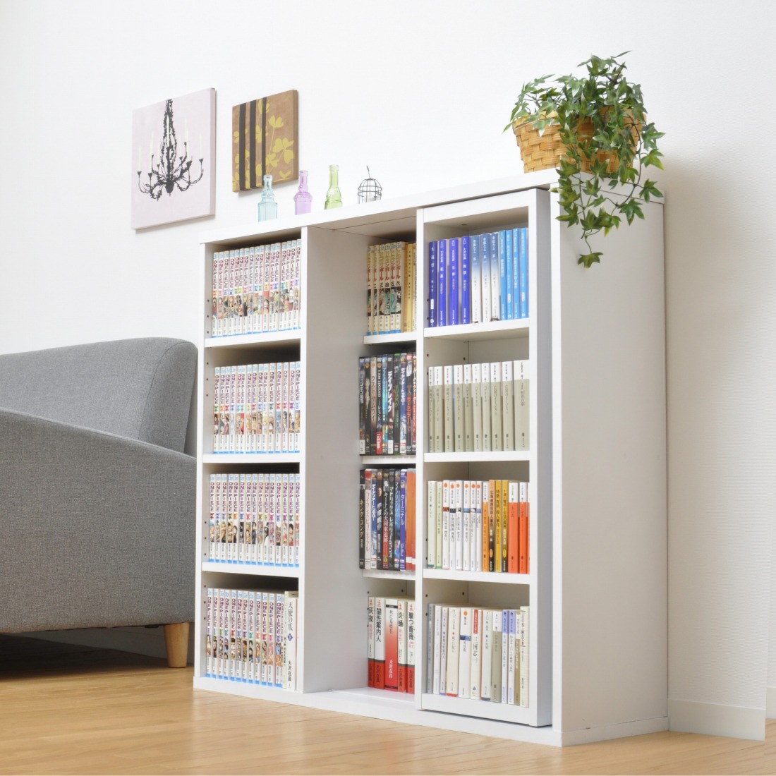 楽天市場】ダブルスライド度書棚奥深タイプ900幅 bdc-043wh-br YMW