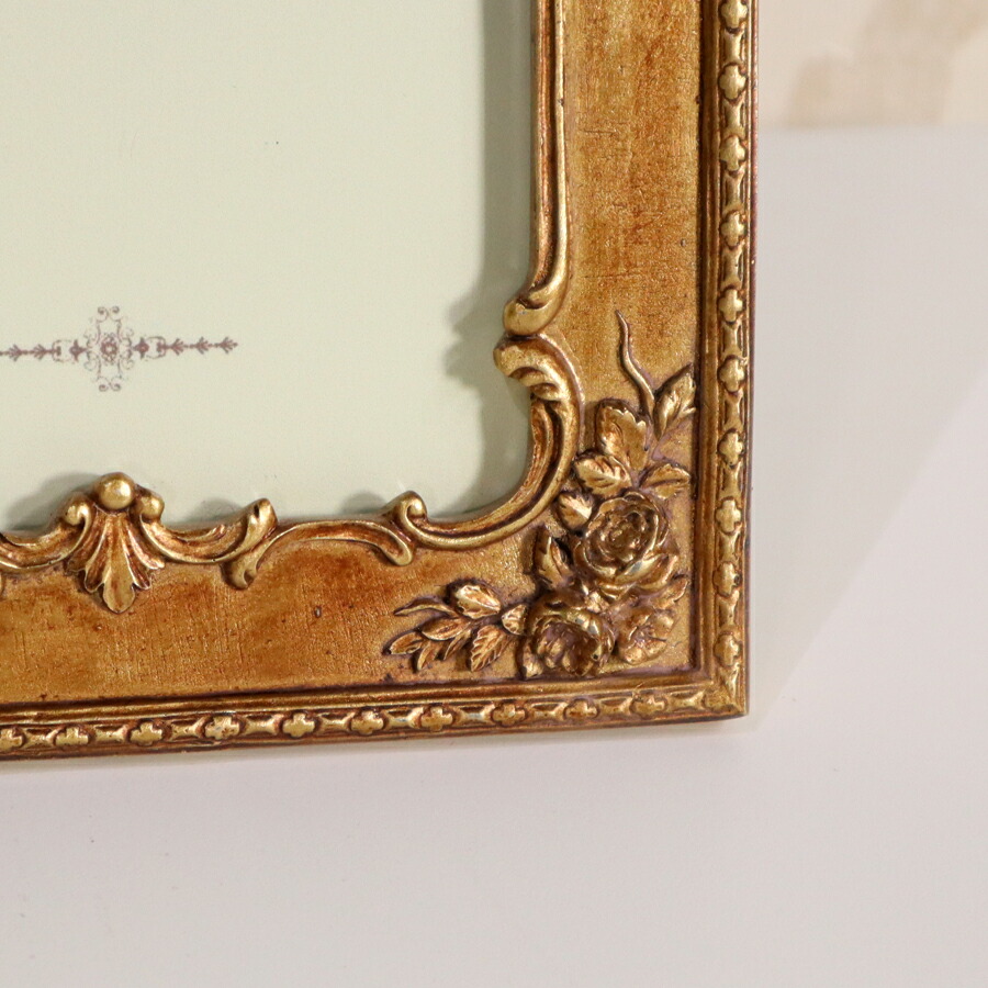 楽天市場】ローズフォトフレーム アンティークゴールドフォトスタンド